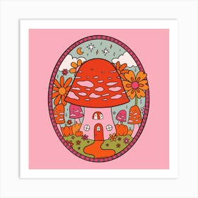 Mushroom Cottage Art Print