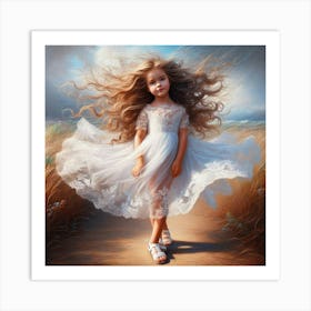 Little Girl With Long Hair 2 Art Print