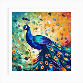 Peacock Painting Art Print