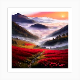 Sunset In The Valley Art Print