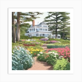 Coastal Maine Botanical Gardens Usa Illustration Art Print Art Print