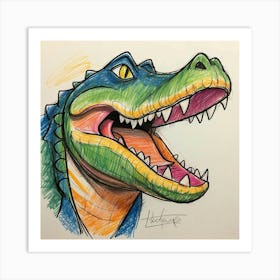 Alligator Head 2 Art Print