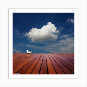 Bird On A Wooden Deck Art Print