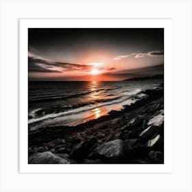 Sunset At The Beach 500 Art Print