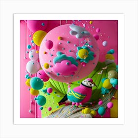 Bird In A Balloon Art Print