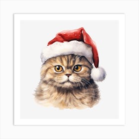 Santa Cat 9 Art Print