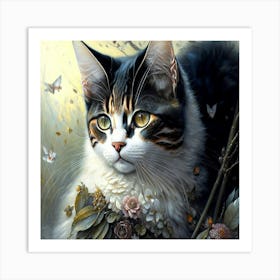 Cat In The Forest 2 Art Print