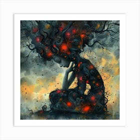 Woman In A Tree Art Print