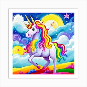 Unicorn In The Sky Art Print