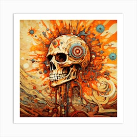 Skull With Gears 1 Art Print