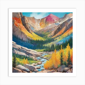 Colourful Abstract Rocky Mountain National Park Usa Art Art Print