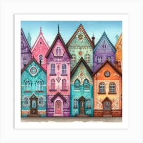 Colorful Houses Art Print