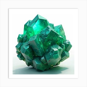 Green Crystal Cluster Art Print