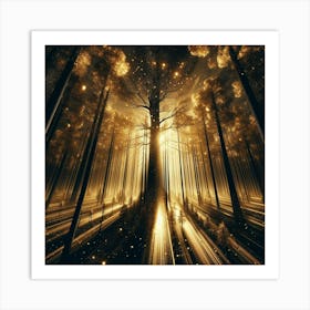 Golden Tree In The Forest Art Print