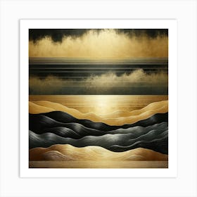 Gold And Black Canvas Print Art Print