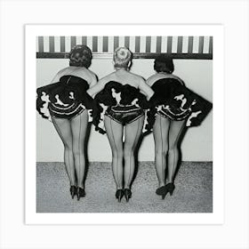 Three Cocktail Waitresses At The Club Black Magic Art Print