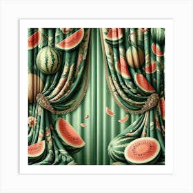 Watermelon Curtains Art Print