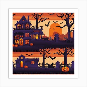 Halloween House Set Art Print