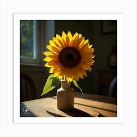 Sunflower In A Vase Art Print