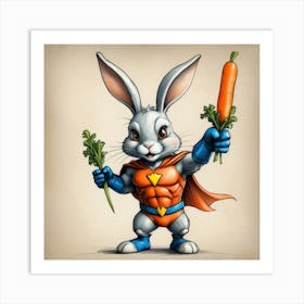 Bunny Superhero 2 Art Print