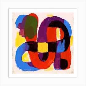 Square Abstract Arlequin Carnival Party Colors Art Print