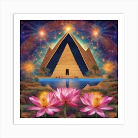 Sacred Lotus Flower 111 Art Print