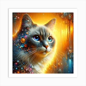 Feline Cat Creative Artwork Illustration 140 Art Print