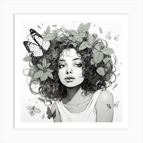 Butterfly Girl 14 Art Print