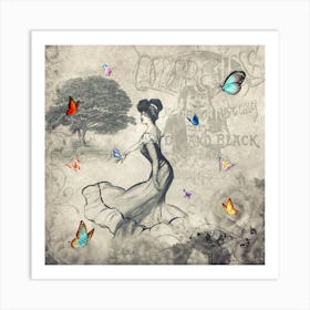 Black And White Butterfly Art Print