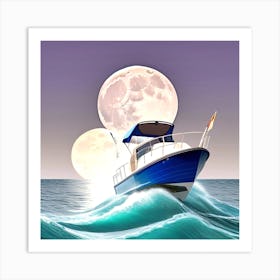 Boat On The Sea Art Print