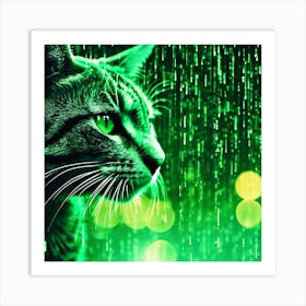 neon cat Art Print