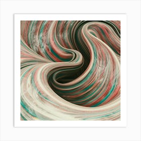 Close-up of colorful wave of tangled paint abstract art 15 Art Print