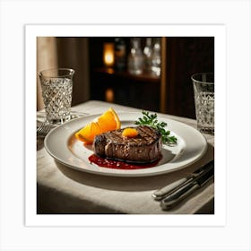 Steak On A Plate 1 Art Print