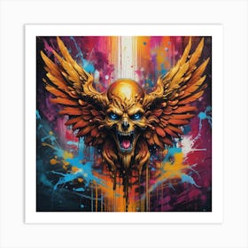 Skull With Wings 1 Art Print