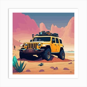 Jeep In The Desert 2 Art Print