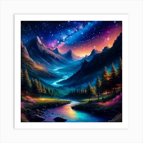 River In The Mountains Art Print