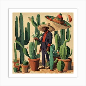 Cactus Man Art Print