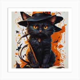 Witch Cat Art Print
