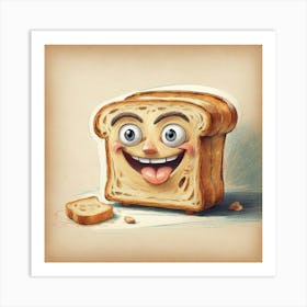 Cartoon Bread 9 Art Print