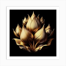 Golden Lotus 6 Art Print