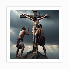 The Heart Wrenching Scene Of Jesuss Crucifixion   Art Print