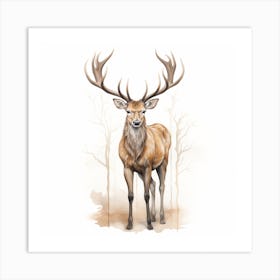 Deer In The Woods Art Print