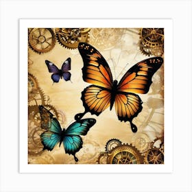 Steampunk Butterflies 5 Art Print