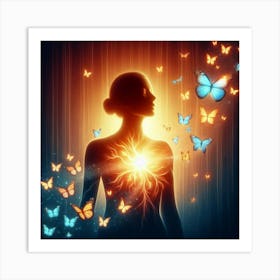 Heart With Butterflies 1 Art Print