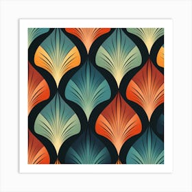 Seamless Pattern With Leaves Art Print