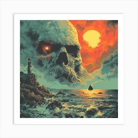 Skull And The Lighthouse Art Print