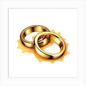 Gold Wedding Rings Art Print