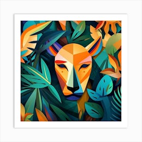 Lion In The Jungle 2 Art Print