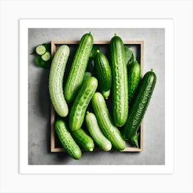 Cucumbers In A Wooden Box Art Print