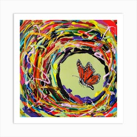 Orange Butterfly / 30x30cm Art Print